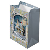  Victoriaans kerstfeest Medium Cadeauzakje (Voorkant Gekanteld)