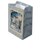  Victoriaans kerstfeest Medium Cadeauzakje (Achterkant Gekanteld)