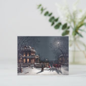 Victoriaans kerstfeest met winterfeest feestdagenkaart (Staand voorkant)