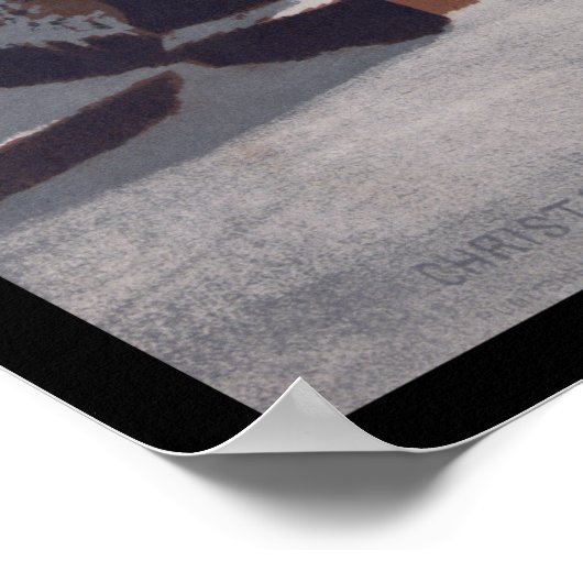 Victoriaans kerstfeest met winterfeest poster (Hoek)