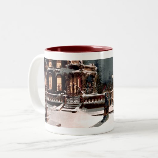 Victoriaans kerstfeest Mok (Voorkant links)