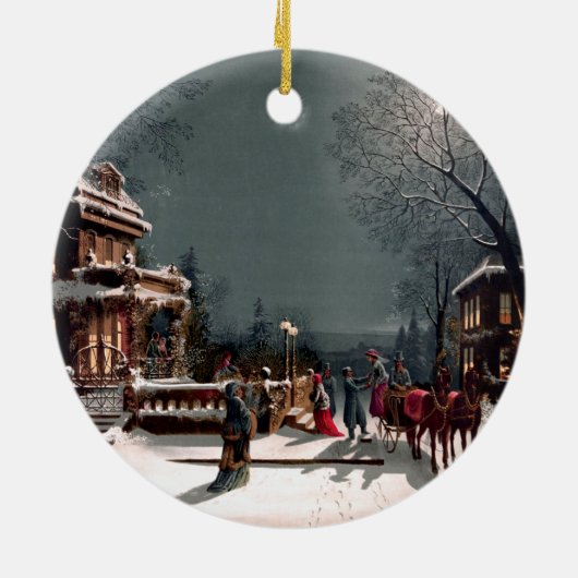 Victoriaans kerstfeest Ornament (Achterkant)