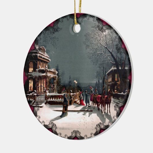 Victoriaans kerstfeest Ornament (Links)