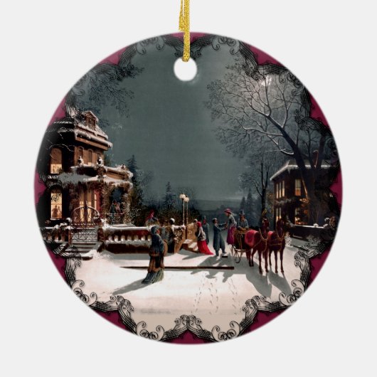 Victoriaans kerstfeest Ornament (Achterkant)