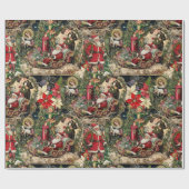  Victoriaans Kerstfeest & Rijke Montage Cadeaupapier (Vlak)