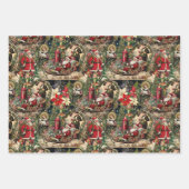 Victoriaans Kerstfeest & Rijke Montage Inpakpapier Vel (Voorkant)