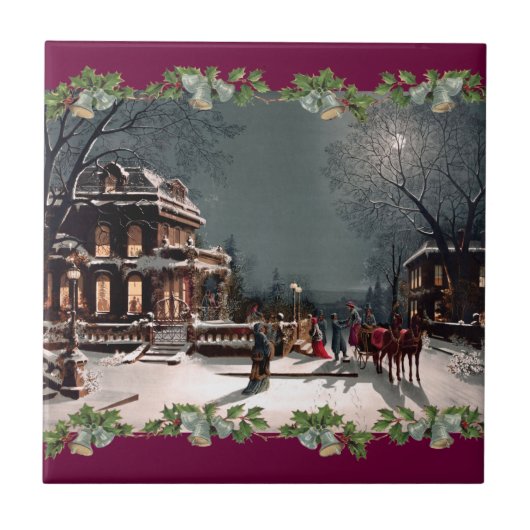 Victoriaans kerstfeest Tegel Tegeltje (Voorkant)