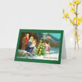 Victoriaans kerstfeest Wenskaart Kaart (Gele Bloem)