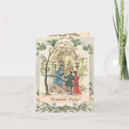  Victoriaans kerstfeestdag Bedankkaart