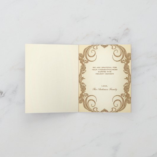  Victoriaans kerstfeestdag Bedankkaart (Binnen)