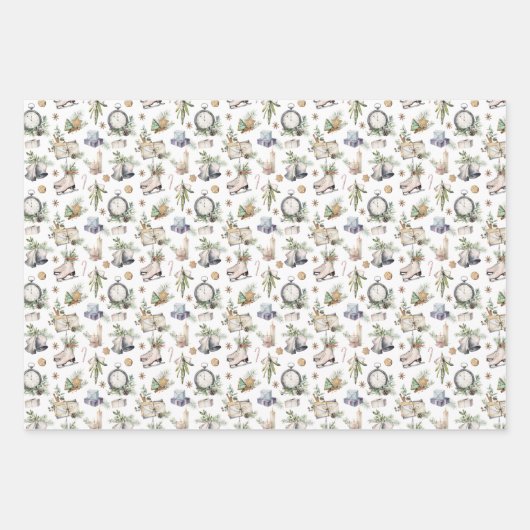  Victoriaans kerstfeestdag Inpakpapier Vel (Voorkant 3)