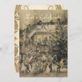  Victoriaans kerstfeestdag Kaart (Voorkant / Achterkant)