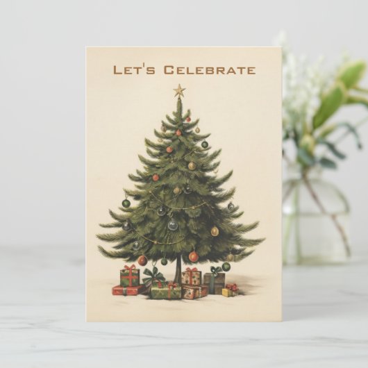  Victoriaans kerstfeestdag Kaart (Staand voorkant)