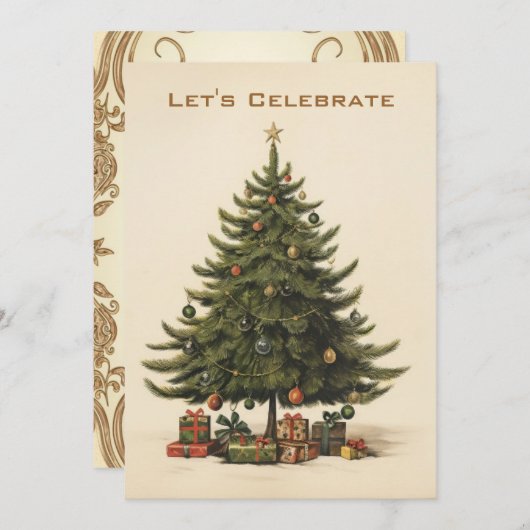  Victoriaans kerstfeestdag Kaart (Voorkant / Achterkant)