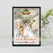  Victoriaans kerstfeestdag Kaart (Staand voorkant)