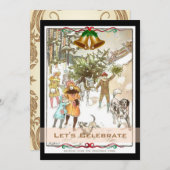  Victoriaans kerstfeestdag Kaart (Voorkant / Achterkant)