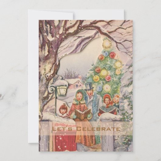  Victoriaans kerstfeestdag Kaart (Voorkant)