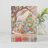  Victoriaans kerstfeestdag Kaart (Staand voorkant)