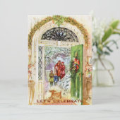 Victoriaans kerstfeestdag Kaart (Staand voorkant)