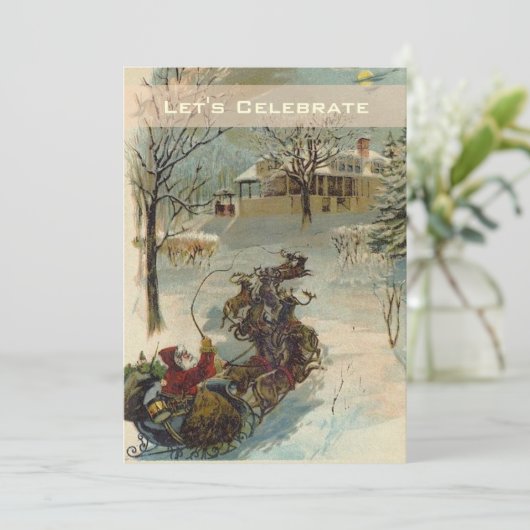  Victoriaans kerstfeestdag Kaart (Staand voorkant)