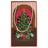 Victoriaans kerstfeestdag klein cadeauzakje (Achterkant)