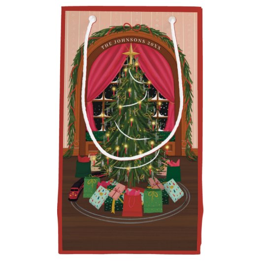 Victoriaans kerstfeestdag klein cadeauzakje (Voorkant)