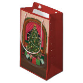 Victoriaans kerstfeestdag klein cadeauzakje (Voorkant Gekanteld)