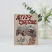 Victoriaans kerstfeestdagen feestdagenkaart (Staand voorkant)