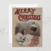 Victoriaans kerstfeestdagen feestdagenkaart (Voorkant / Achterkant)