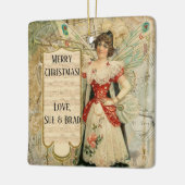 Victoriaans kerstfeestelijke koninklijke muziek keramisch ornament (Links)