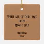 Victoriaans kerstfeestelijke koninklijke muziek keramisch ornament (Achterkant)