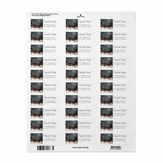 Victoriaans kerstfeestlabels etiket (Full Sheet)