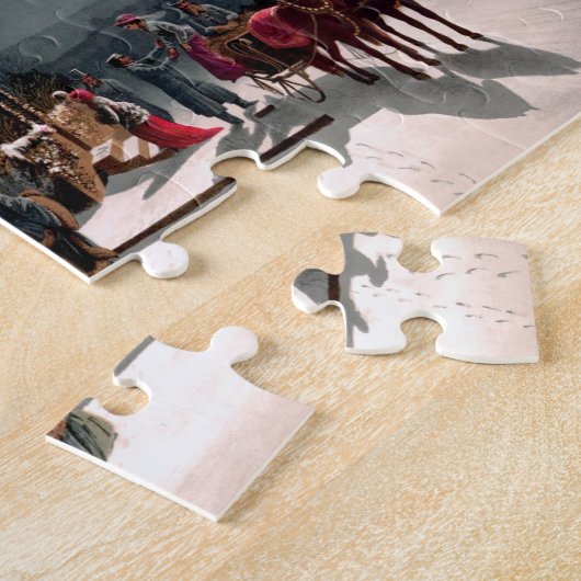 Victoriaans kerstfeestpuzzel legpuzzel (Zijkant)