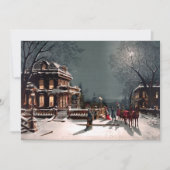 Victoriaans kerstfeestuitnodiging kaart (Voorkant)