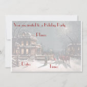 Victoriaans kerstfeestuitnodiging kaart (Achterkant)