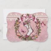 Victoriaans kerstfeestuitnodiging kaart (Voorkant)