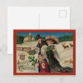 Victoriaans kerstgezin briefkaart (Voorkant / Achterkant)