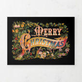  Victoriaans Kerstgroet en Bloemen Drieluik Wenskaart (Cover)