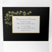  Victoriaans Kerstgroet en Bloemen Drieluik Wenskaart (Binnenzijde eerst)