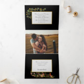  Victoriaans Kerstgroet en Bloemen Drieluik Wenskaart (Binnen)