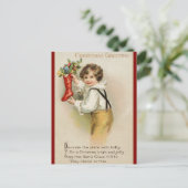 Victoriaans kerstgroet met gedicht - feestdagenkaart (Staand voorkant)