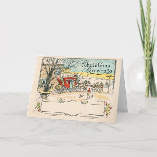 Victoriaans kerstgroeten feestdagen kaart (Voorkant)