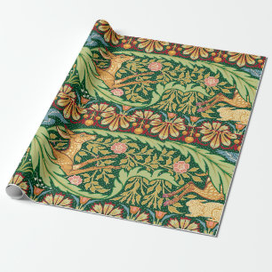 Victoriaans Kersthert en -konijn - Walter Crane Cadeaupapier