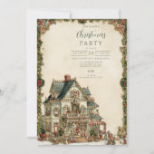 Victoriaans kersthuis kaart (Voorkant)