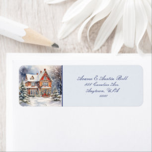 Victoriaans kersthuis van weleer etiket