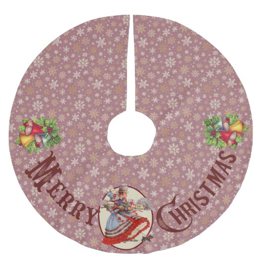 Victoriaans kerstinkopen | Paars Kerstboom Rok (Voorkant)