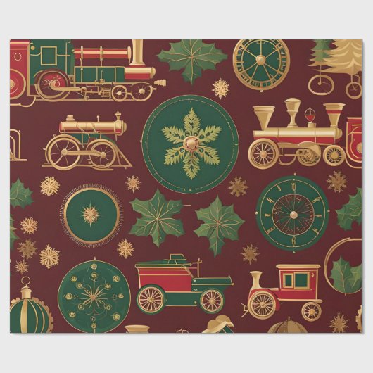 Victoriaans kerstinpakpapier cadeaupapier (Vlak)