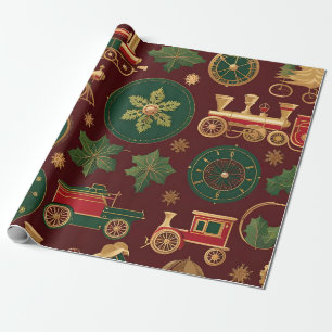 Victoriaans kerstinpakpapier cadeaupapier