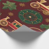 Victoriaans kerstinpakpapier cadeaupapier (Hoek)