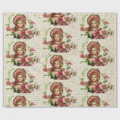  Victoriaans kerstkaards roze druppels Cadeaupapier (Vlak)